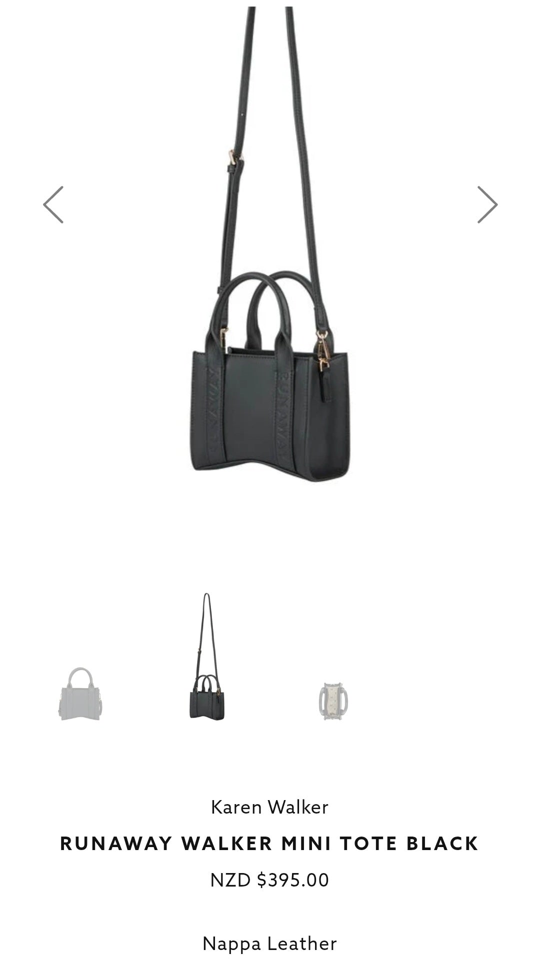 Karen Walker small mini tote black